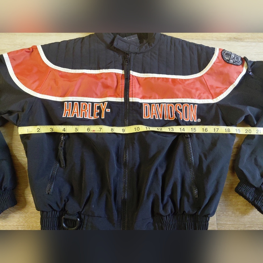 Harley-Davidson Black and Orange Jacket Boy Sz L - Picture 3 of 13